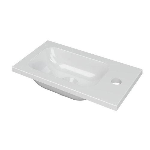INK Enter Fontein - 40x22x1.6cm - 1 kraangat - Porselein - Glans Wit INK INK Enter Fontein - 40x22x1.6cm - 1 kraangat - Porselein - Glans Wit