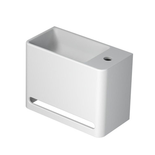INK Hangar Fontein - 40x20x30cm - wasbak links - 1 kraangat - Polystone - Mat Wit INK INK Hangar Fontein - 40x20x30cm - wasbak links - 1 kraangat - Polystone - Mat Wit