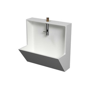 INK Recess Fonteinset - 40x40x21cm - inbouw - kraan afvoerplug - Sifon - chroom Polystone - Mat Wit/chroom