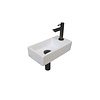 INK Versus Fonteinset - 36x18x9cm - wasbak links - Porselein - Glans Wit/metal black