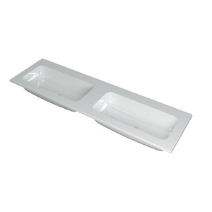 INK INK Faktor wastafel | 160 | 2 wasbakken | Links en Rechts | 0 kraangaten | Glans wit INK Faktor wastafel | 160 | 2 wasbakken | Links en Rechts | 0 kraangaten | Glans wit