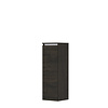 INK Badkamerkast - 35x35x106cm - 1 deur - linksdraaiend - greeplijst - aluminium keerlijst - MFC Gerookt eiken