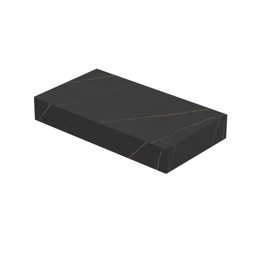 INK Blocq Fonteinplateau keramische slab met front en side skirts - 40x22x6cm - vrijhangend - zonder uitsparing - keramiek - Lauren black mat INK INK Blocq Fonteinplateau keramische slab met front en side skirts - 40x22x6cm - vrijhangend - zonder uitsparing - keramiek - Lauren black mat