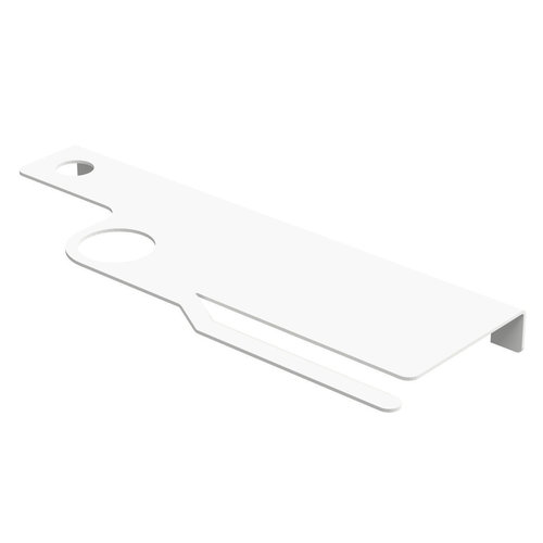 INK Mono L planchet - links - 1 kraangat - staal Mat wit - 50x17cm INK INK Mono L planchet - links - 1 kraangat - staal Mat wit - 50x17cm