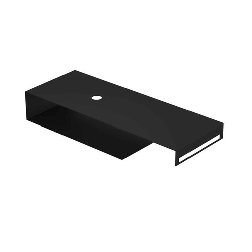 INK INK Smart XL Stalen Fonteinplateau - 120x45x20cm - tbv enkele waskom - zonder kraangat - handdoekhouder links - staal - Mat zwart