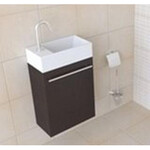 INK Contra Fontein - 40x22x12cm - wasbak rechts - 1 kraangat - polystone wit glans INK INK Contra Fontein - 40x22x12cm - wasbak rechts - 1 kraangat - polystone wit glans