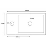 INK Contra Fontein - 40x22x12cm - wasbak rechts - 1 kraangat - polystone wit glans INK INK Contra Fontein - 40x22x12cm - wasbak rechts - 1 kraangat - polystone wit glans