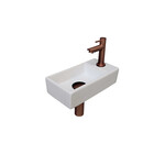 INK Versus Fonteinset - 36x18x9cm - wasbak links - Porselein - Glans Wit/Mat rose goud INK INK Versus Fonteinset - 36x18x9cm - wasbak links - Porselein - Glans Wit/Mat rose goud