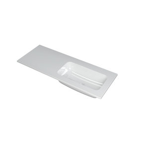 INK INK Faktor wastafel | 120 | 1 wasbak | Rechts | 0 kraangaten | Glans wit INK Faktor wastafel | 120 | 1 wasbak | Rechts | 0 kraangaten | Glans wit