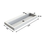 INK Momento wastafel | 120 | 1 wasbak | Midden | 0 kraangaten | Glans Wit INK INK Momento wastafel | 120 | 1 wasbak | Midden | 0 kraangaten | Glans Wit