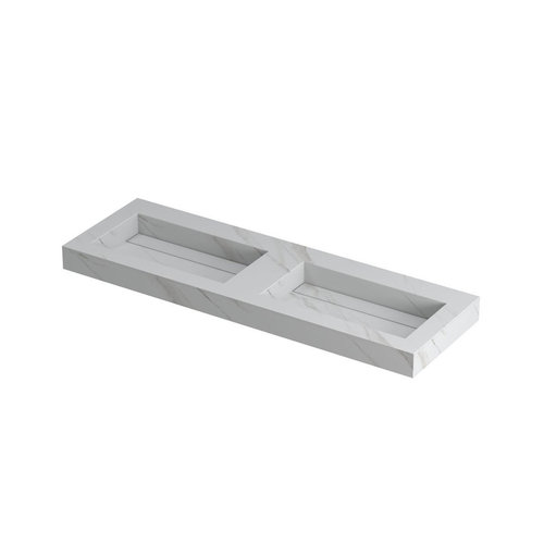 INK Pitch wastafel | 140 | 2 wasbakken | Links en Rechts | 0 kraangaten | Calacatta mat INK INK Pitch wastafel | 140 | 2 wasbakken | Links en Rechts | 0 kraangaten | Calacatta mat