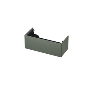 INK Push-to-open Wastafelonderkast - 100x45x37.6cm - 1 lade - Push-to-open - recht opdekfront - MDF lak - Mat beton groen