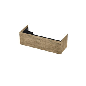 INK Push-to-open Wastafelonderkast - 120x45x37.6cm - 1 lade - Push-to-open - recht opdekfront - MFC - Naturel eiken