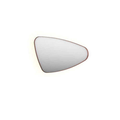 INK SP23 Spiegel - 100x4x60cm - LED onder en boven colour changing - dimbaar - organisch - in stalen kader - rechts Aluminium - koper geborsteld INK INK SP23 Spiegel - 100x4x60cm - LED onder en boven colour changing - dimbaar - organisch - in stalen kader - rechts Aluminium - koper geborsteld