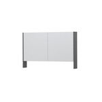 INK SPK3 Spiegelkast - 120x14x74cm - 2 deuren - dubbelzijdige Spiegel - open planchet - schakelaar en stopcontact - MDF lak - Mat grijs INK INK SPK3 Spiegelkast - 120x14x74cm - 2 deuren - dubbelzijdige Spiegel - open planchet - schakelaar en stopcontact - MDF lak - Mat grijs