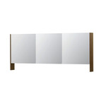 INK SPK3 Spiegelkast - 180x14x74cm - 3 deuren - dubbelzijdige Spiegel - open planchet - schakelaar en stopcontact - Massief Eiken - eiken ash grey INK INK SPK3 Spiegelkast - 180x14x74cm - 3 deuren - dubbelzijdige Spiegel - open planchet - schakelaar en stopcontact - Massief Eiken - eiken ash grey