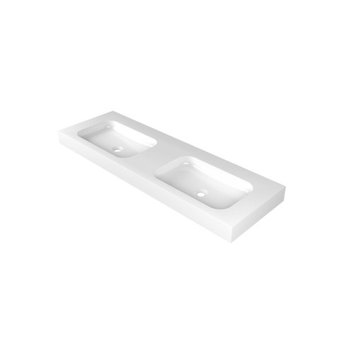 INK Tablet wastafel | 140 | 2 wasbakken | Links en Rechts | 0 kraangaten | Glans wit INK INK Tablet wastafel | 140 | 2 wasbakken | Links en Rechts | 0 kraangaten | Glans wit