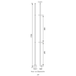 Instamat Instamat Jay Elektrische Handdoekradiator 172cm hoog 29Watt gepolijst RVS