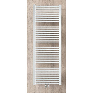 Instamat Rim Handdoekradiator, afm. H 1140 x L 600 mm, 6 aansl. ½", inclusief  wandconsoles, standaard wit