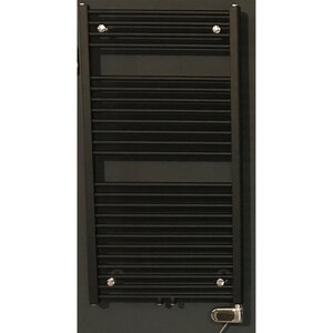 Instamat Robina Elektrische Handdoekradiator 149x60cm met 4 aansluitingen ½ inclusief  wandconsoles soft zwart