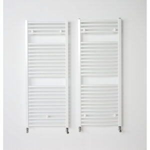 Instamat Robina Handdoekradiator, afm. H 1210 x L 600 mm, 4 aansl. ½", inclusief  wandconsoles, standaard wit