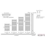 Instamat Rondo Lux Handdoekradiator, afm. H 1810 x L 757 mm, 6 aansl. ½", inclusief wandconsoles, standaard wit Instamat Instamat Rondo Lux Handdoekradiator, afm. H 1810 x L 757 mm, 6 aansl. ½", inclusief wandconsoles, standaard wit