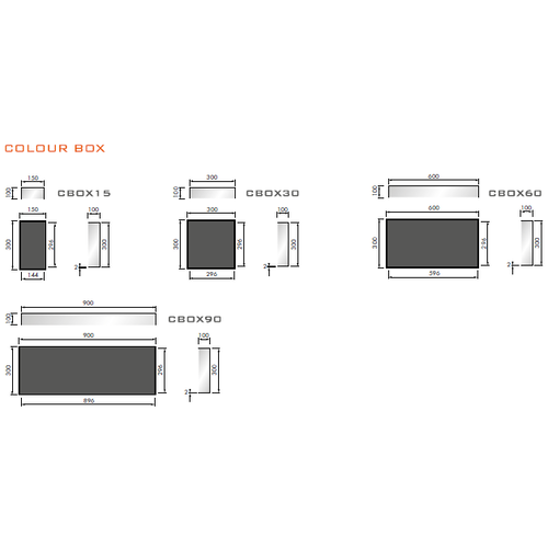 LoooX LoooX Colour Box inbouwnis 60x30x10cm RVS antraciet mat