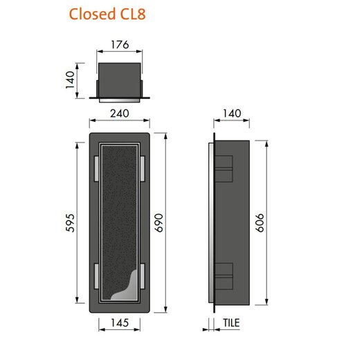 LoooX LoooX Closed inbouw closetborstelgarnituur betegelbaar antraciet