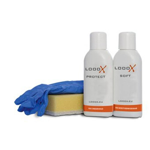 LoooX LoooX Clean RVS behandelingskit met spons en handschoenen