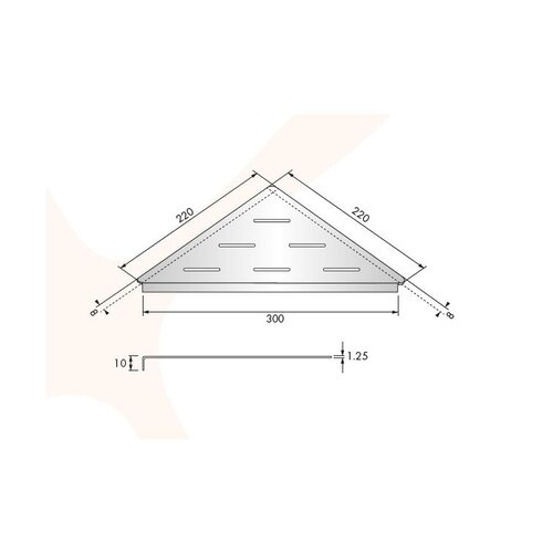 LoooX LoooX Corner Shelf hoekplanchet 30x22cm geschikt voor in doucheruimte Geborsteld RVS