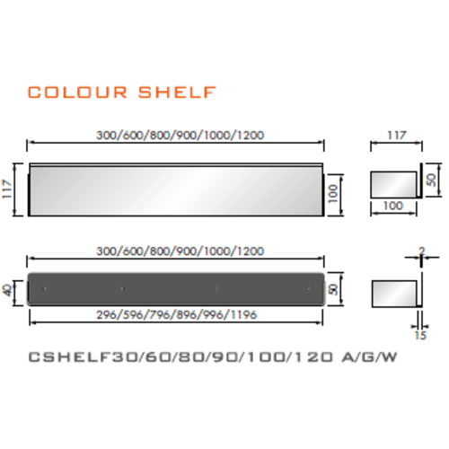 LoooX LoooX Shelf inbouw planchet 30x10cm antraciet