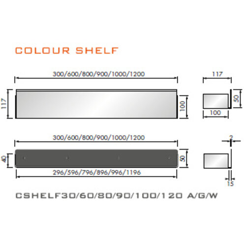 LoooX LoooX Shelf inbouw planchet 80x10cm antraciet
