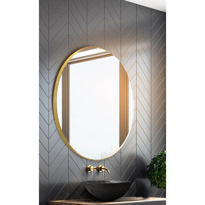 LoooX Mirror Gold Line Round ronde spiegel 70cm mat goud