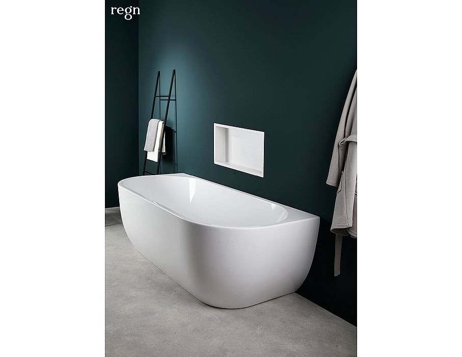 Regn backtowall bad 180 x 80cm incl. waste, wit Badkamer voor jou