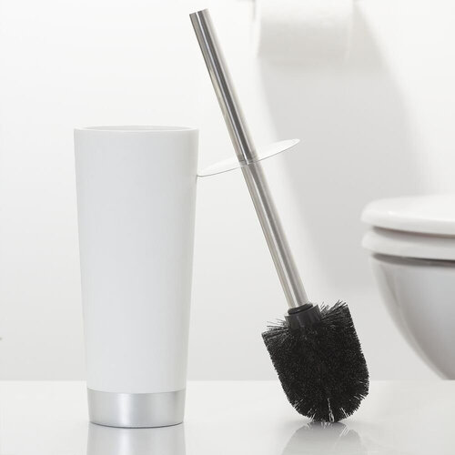 Sealskin Sealskin Glossy Toiletborstel met houder Polyresin Zilver/Wit
