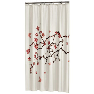 Sealskin Blossom Douchegordijn Polyester 180x200 cm Rood