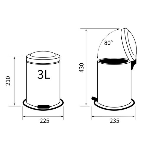 Sealskin Sealskin Acero Pedaalemmer RVS Zwart