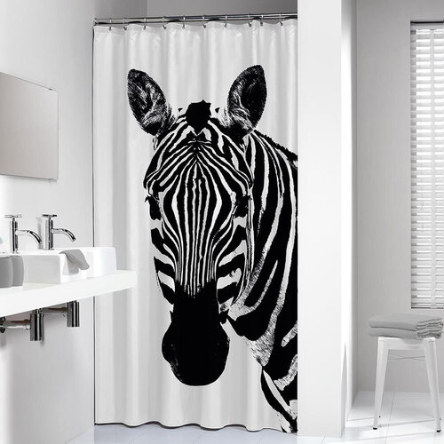 Sealskin Sealskin Zebra Douchegordijn 180x200 cm PEVA Zwart / Wit