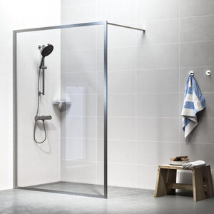 Sealskin Contour inloop douche type A3 98 cm breed, 200 cm hoog, RVS, 6 mm helder veiligheidsglas