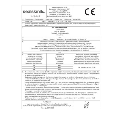 Sealskin Sealskin I AM Walk in type A3 (divider), 880 mm, mat zwart, 8 mm helder veiligheidsglas + antikalk.