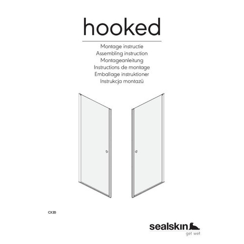 Sealskin Sealskin Hooked draaideur 90x200cm voor nis 6mm veiligheidsglas zilver hoogglans