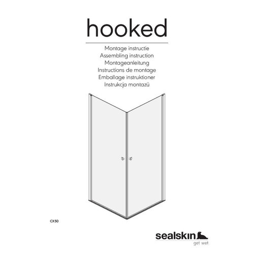 Sealskin Sealskin Hooked douchecabine 100x100cm met hoekinstap 6mm veiligheidsglas zilver hoogglans