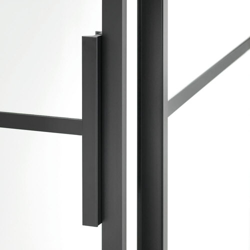 Sealskin Sealskin Soho zijwand voor combinatie met een draai- en schuifdeur 100x210cm met zwart profiel en helder glas
