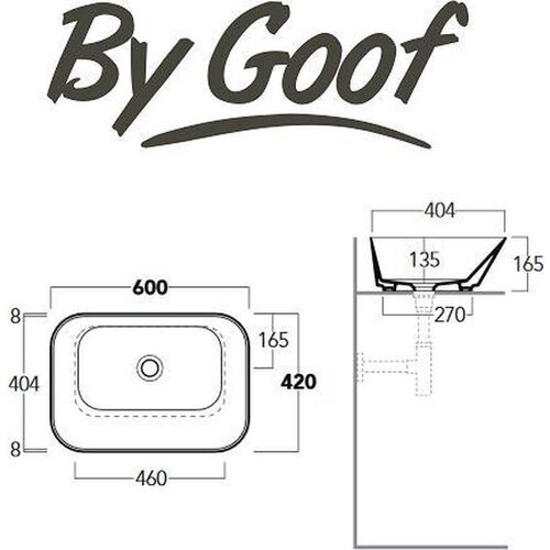 By Goof Mees design waskom rechthoek mat wit