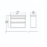 By Goof Onderkast badkamermeubel Finn 60cm wit glans