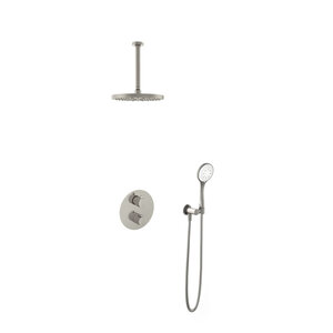 Hotbath Get together Regendoucheset IBS1A | Geborsteld nikkel | 3 Standen Handdouche | 25cm Hoofddouche | Plafondbuis 30cm | Handdouche met wandhouder