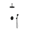 Hotbath Get together Regendoucheset IBS22 | Mat zwart | 3 Standen Handdouche | 30cm Hoofddouche | Plafondbuis 15cm | Handdouche met wandhouder