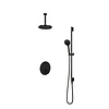 Hotbath Get together Regendoucheset IBS22 | Mat zwart | 3 Standen Handdouche | 20cm Hoofddouche | Plafondbuis 15cm | Handdouche met glijstang