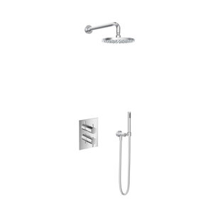 Hotbath Get together Regendoucheset IBS2A | Chroom | Staaf handdouche | 20cm Hoofddouche | Wandarm 35cm | Handdouche met wandhouder