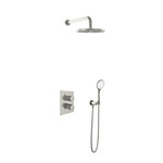 HotBath Hotbath Get together Regendoucheset IBS2A | Geborsteld nikkel | 3 Standen Handdouche | 25cm Hoofddouche | Wandarm 35cm | Handdouche met wandhouder